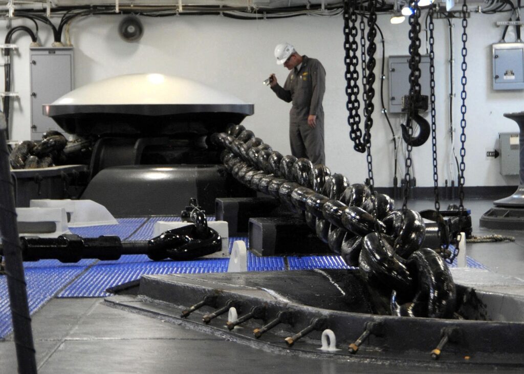 anchor, ship, man, inspecting, inspection, navy, chain, large, close-up, macro, inspection, inspection, inspection, inspection, inspection